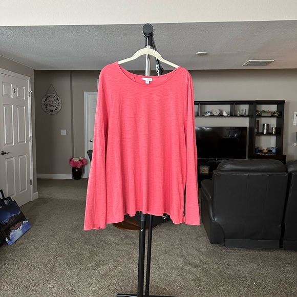 J. Jill Tops - J. Jill peach long sleeves round neck Top. Size XL